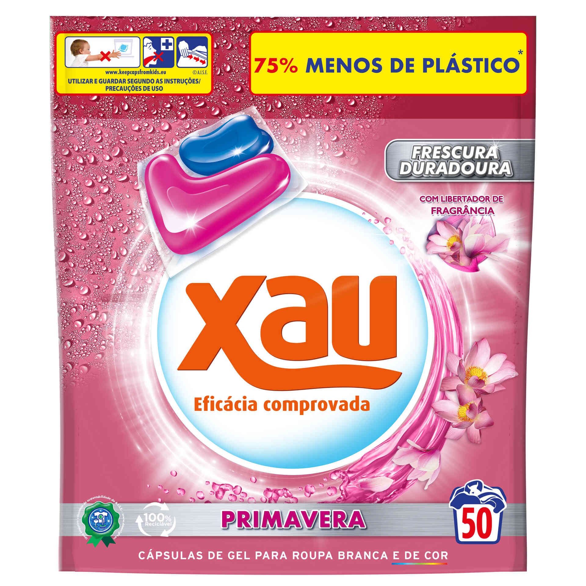 Detergente Máquina Roupa Cápsulas Frescura Primavera 50 doses Xau