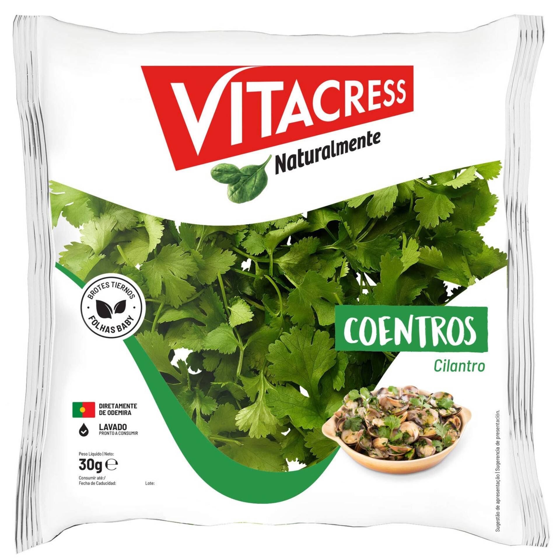 Coentros Lavados Vitacress Emb 30 Gr Continente Online