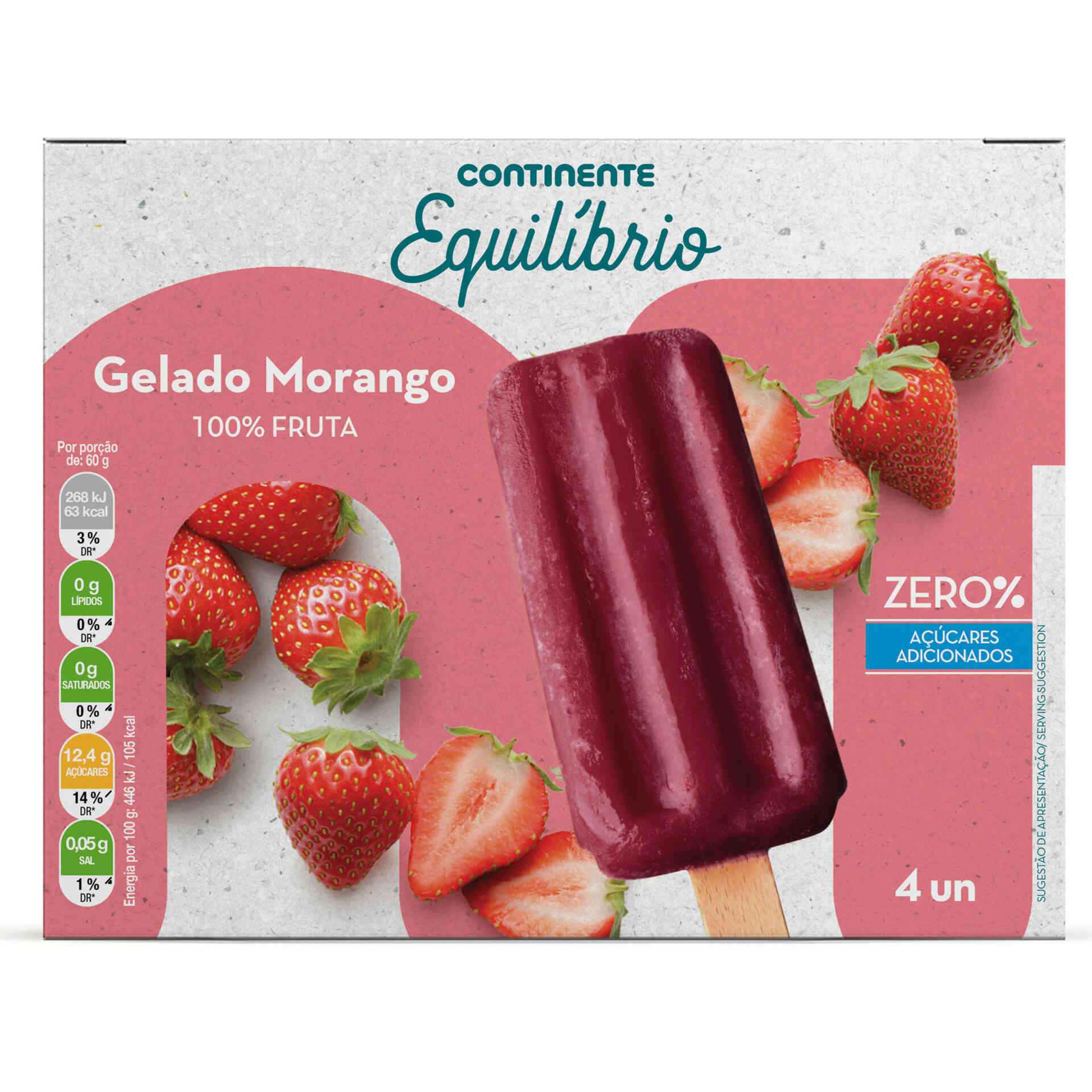 Gelado Morango Fruta Continente Equil Brio Emb Un