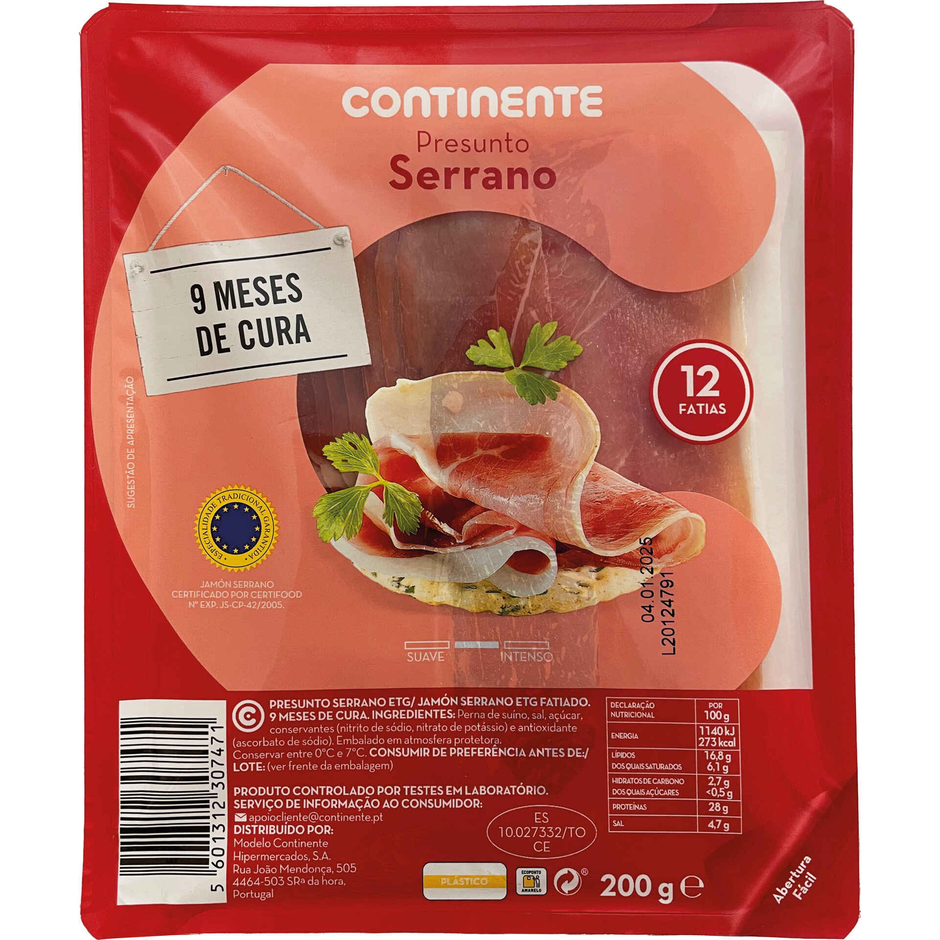 Presunto Serrano Fatiado 9 Meses De Cura Continente Emb 200 Gr