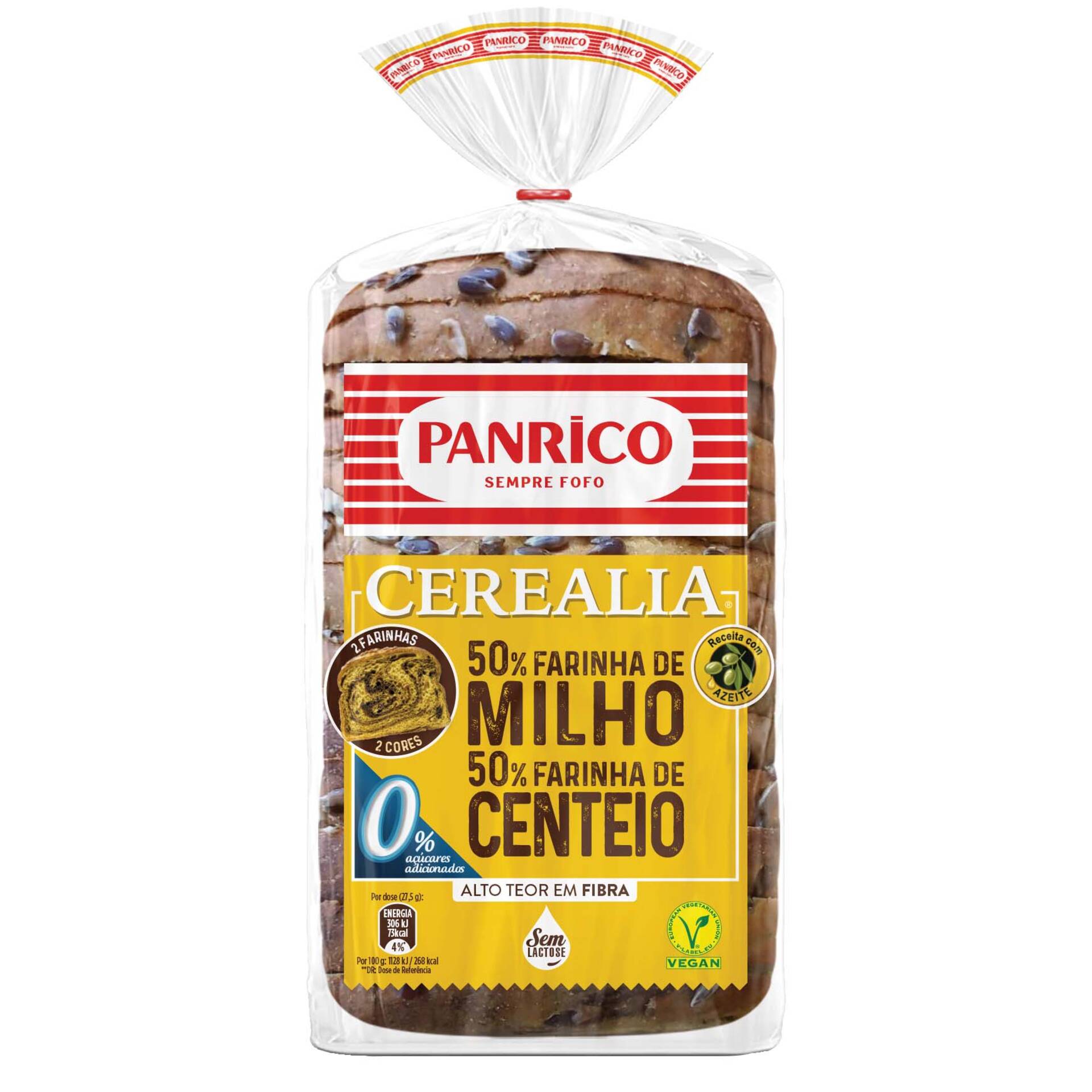 Pão de Forma Cerealia de Milho e Centeio Côdea Panrico emb 385