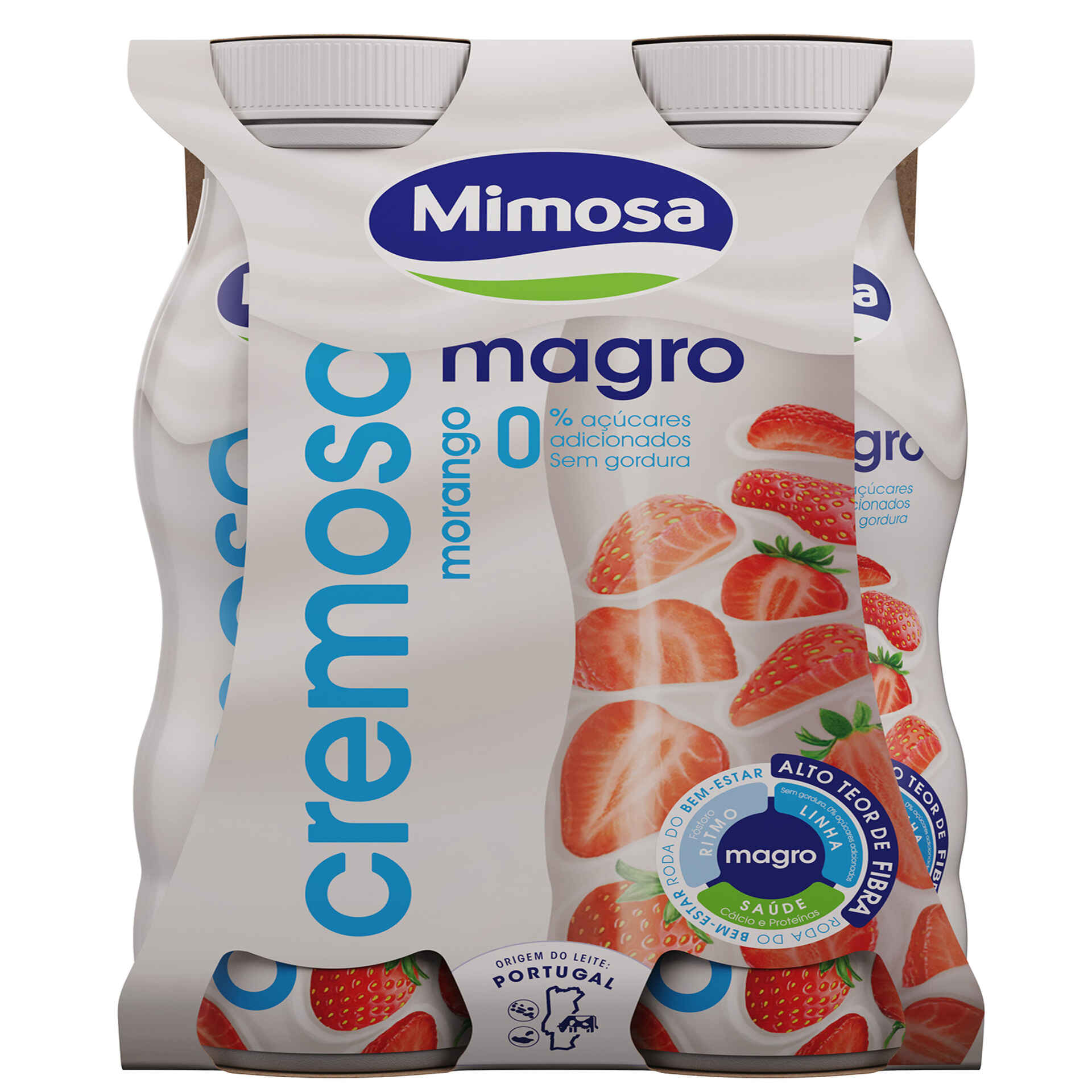 Iogurte Líquido Cremoso Magro Morango Mimosa emb 604 gr 4 un