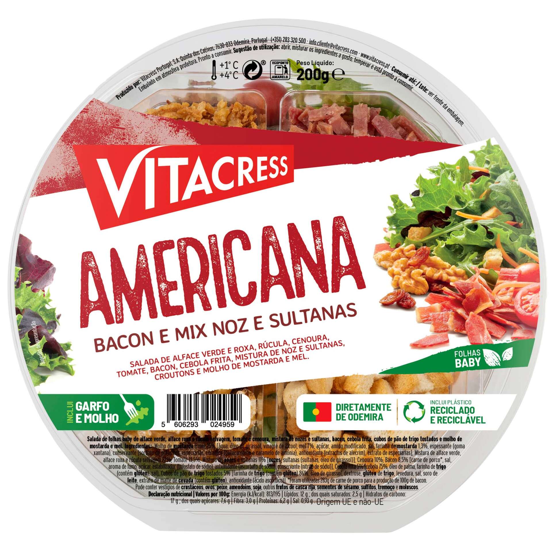 Salada Minute Americana Vitacress Emb 200 Gr Continente Online