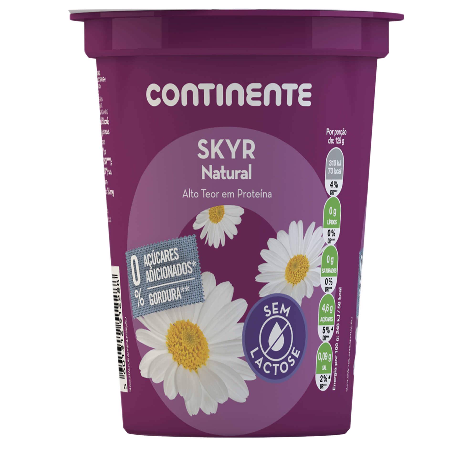 Iogurte Skyr Natural Sem Lactose Continente Emb 400 Gr Continente