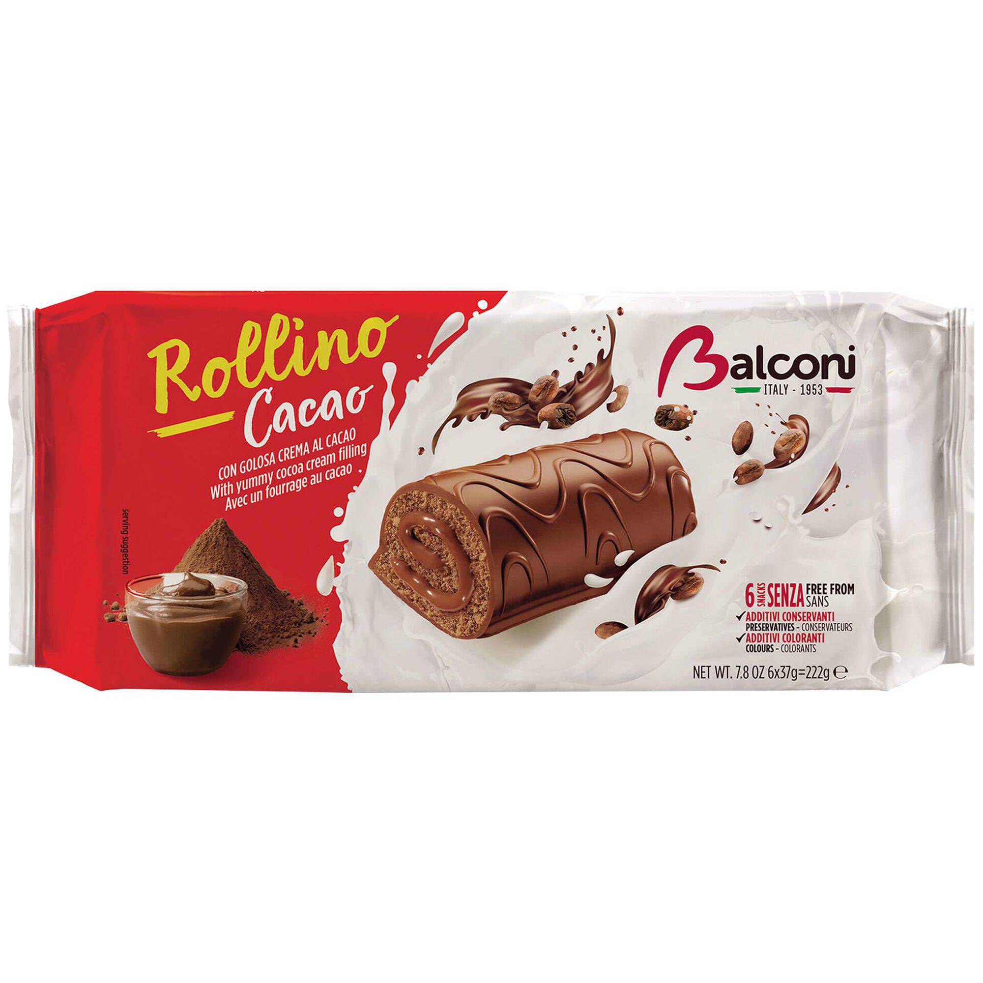 Bolo Rollino com Recheio Cacau e Cobertura Chocolate