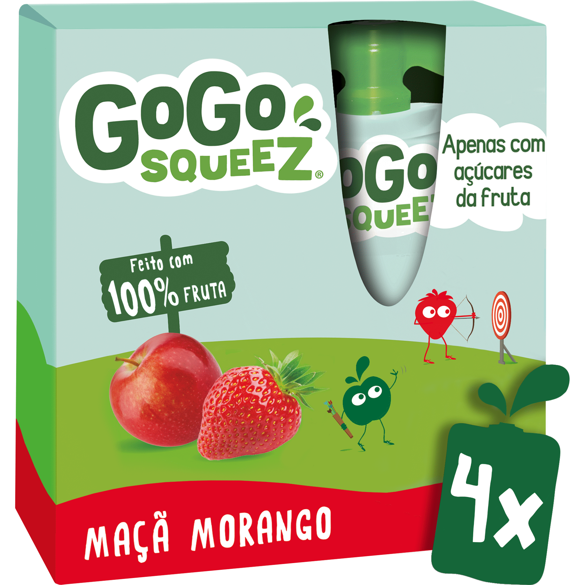 Pack  Saquetas de Fruta Maçã e Morango +3A