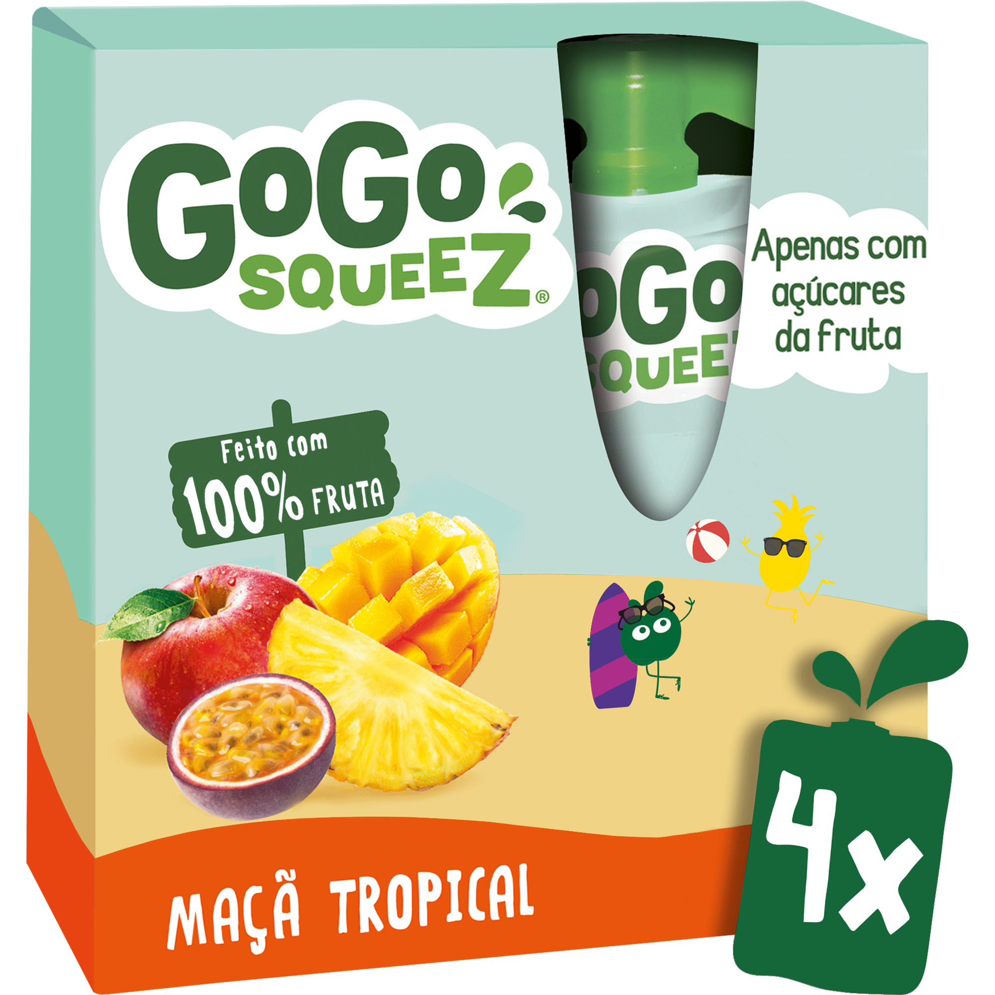 Pack  Saquetas de Fruta Maçã e Frutos Tropicais +3A