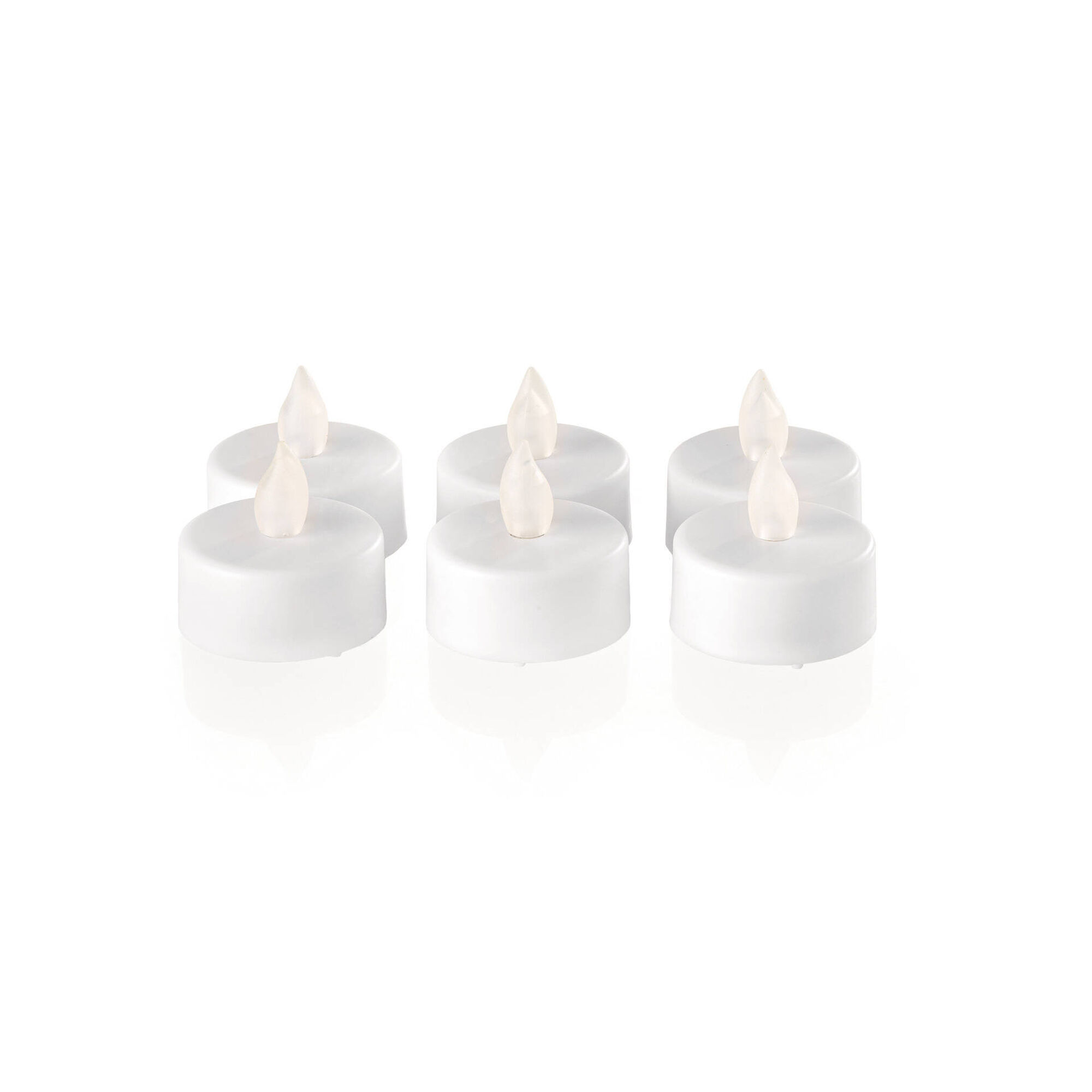 Conjunto 6 Tealights LED 4cm Brancos