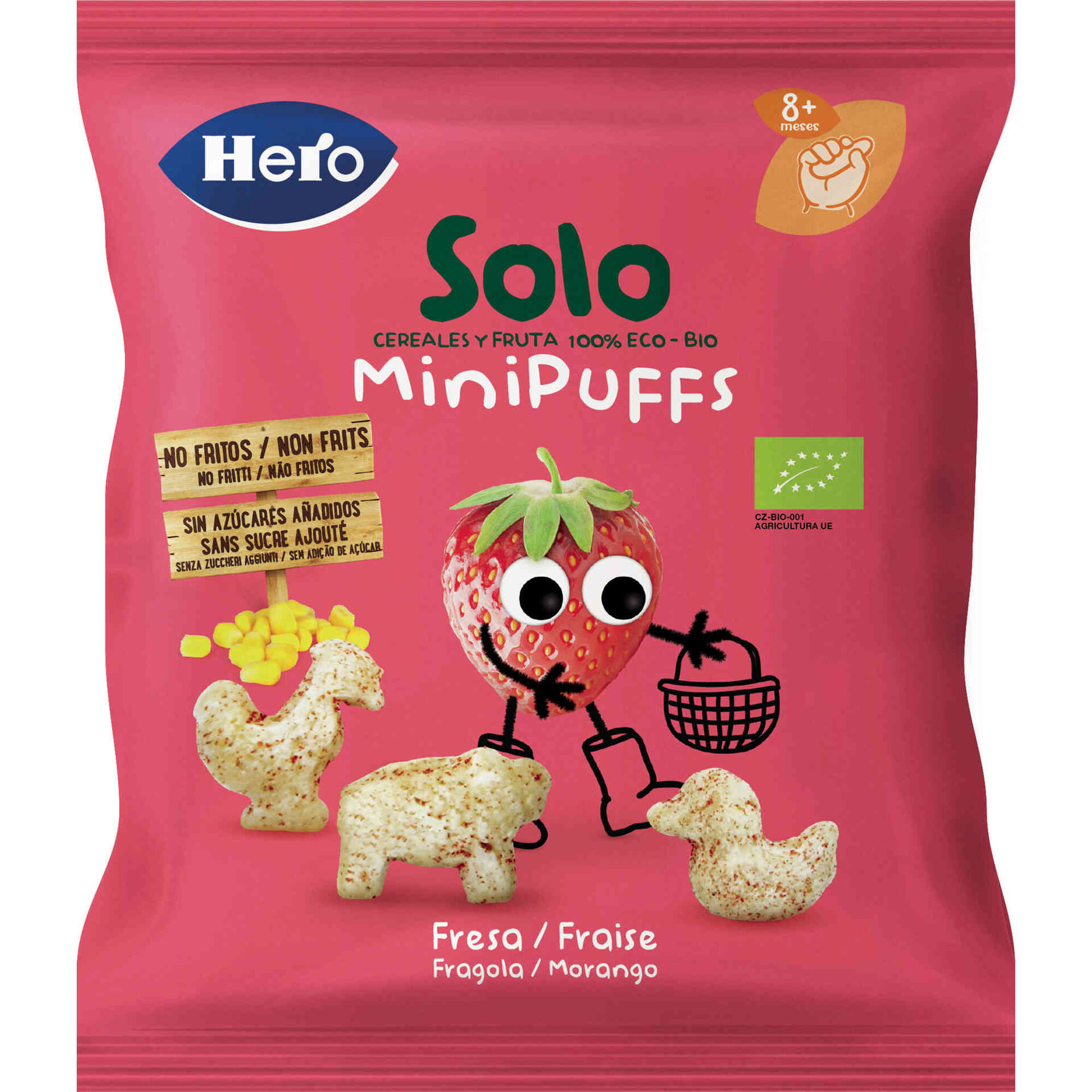 Snack para Bebé Morango MiniPuffs +8M