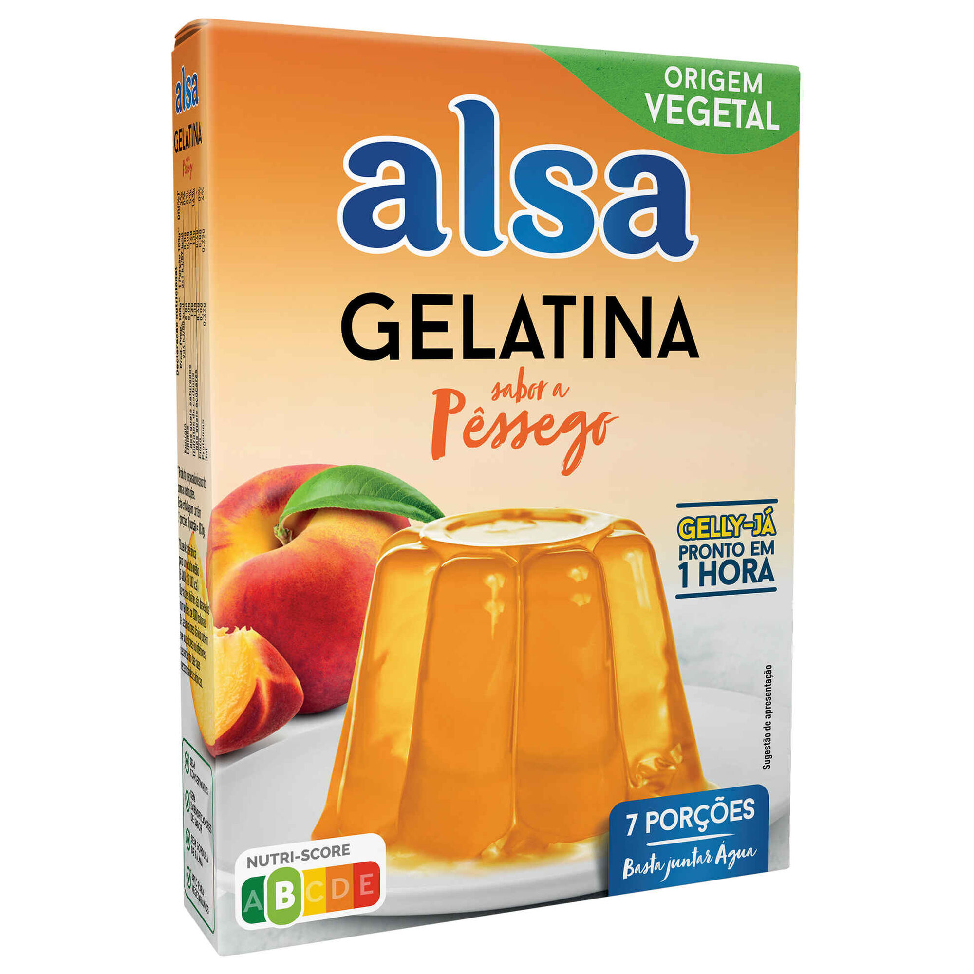 Gelatina em Pó de Pêssego Gelly-Já