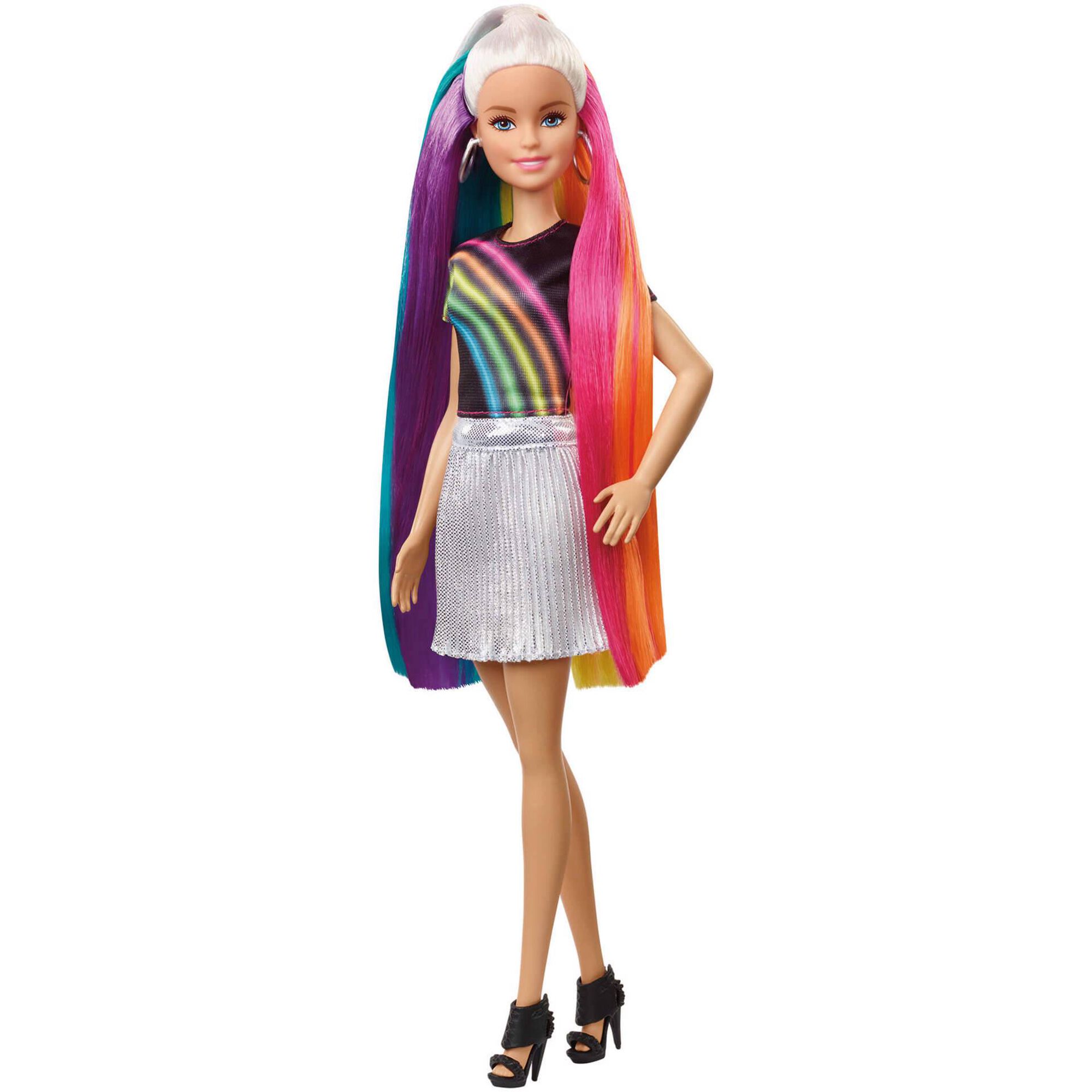 Boneca Barbie Super Penteados Arco-Íris