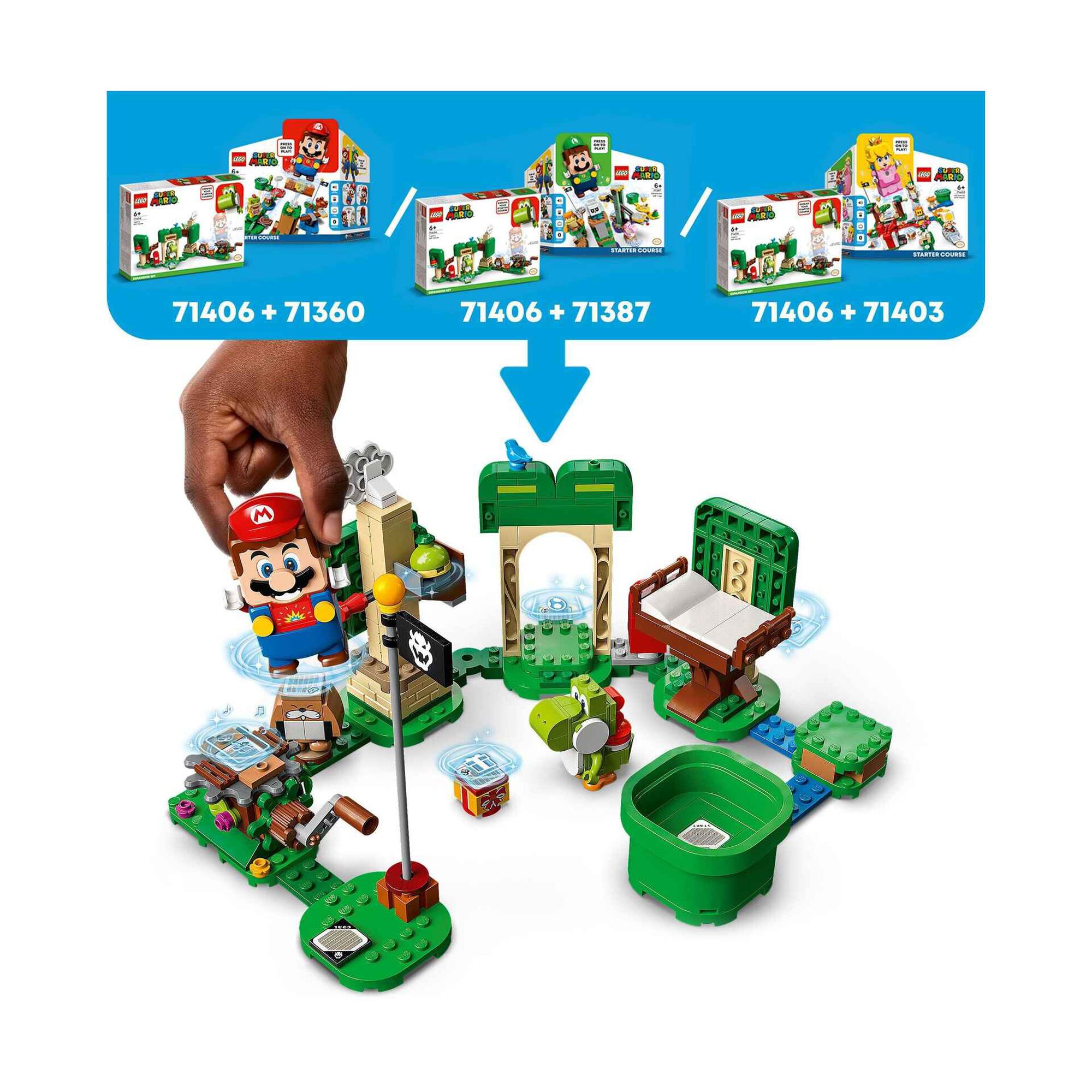 LEGO - Super Mario - Conjunto de expansão Super Mario com figura de Yoshi  amarelo para construir e combinar (Vários modelos) 71422, LEGO OUTRAS  LINHAS