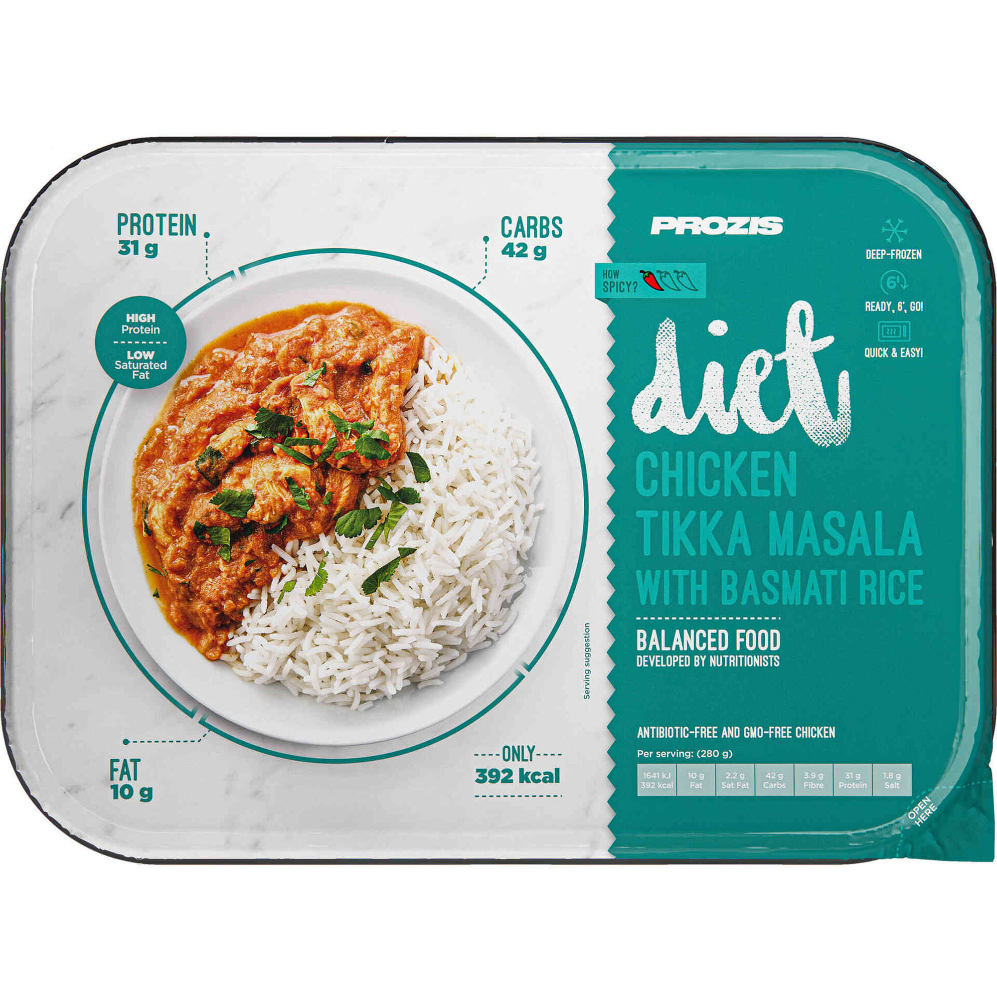 Frango Tikka Masala com Arroz Basmati Diet