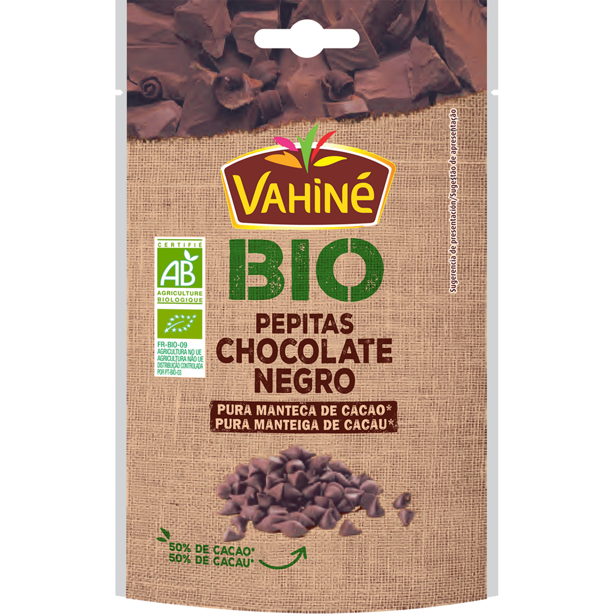 Pepitas de Chocolate Negro 50% Cacau