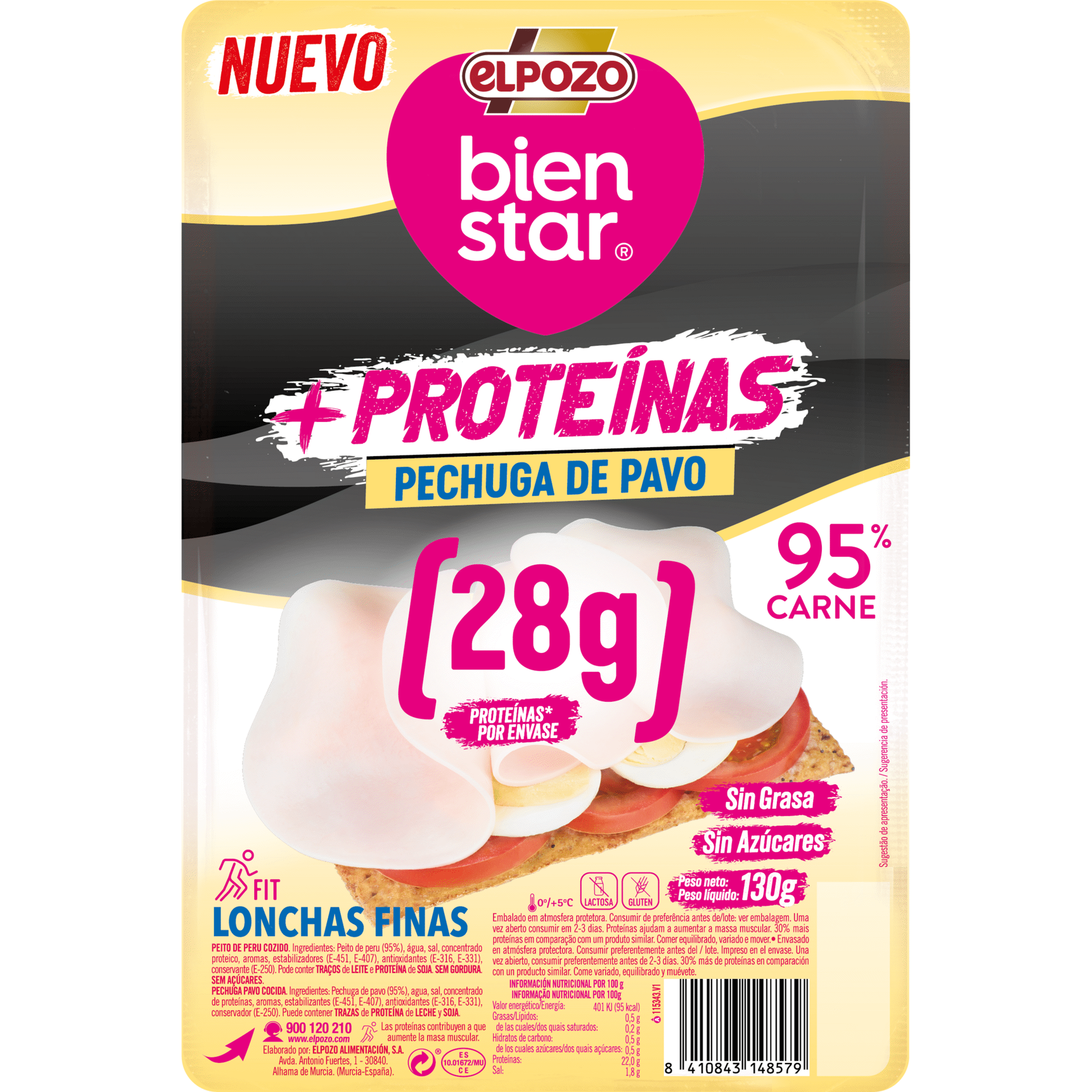 Fiambre de Peito de Peru Fatiado +Proteína