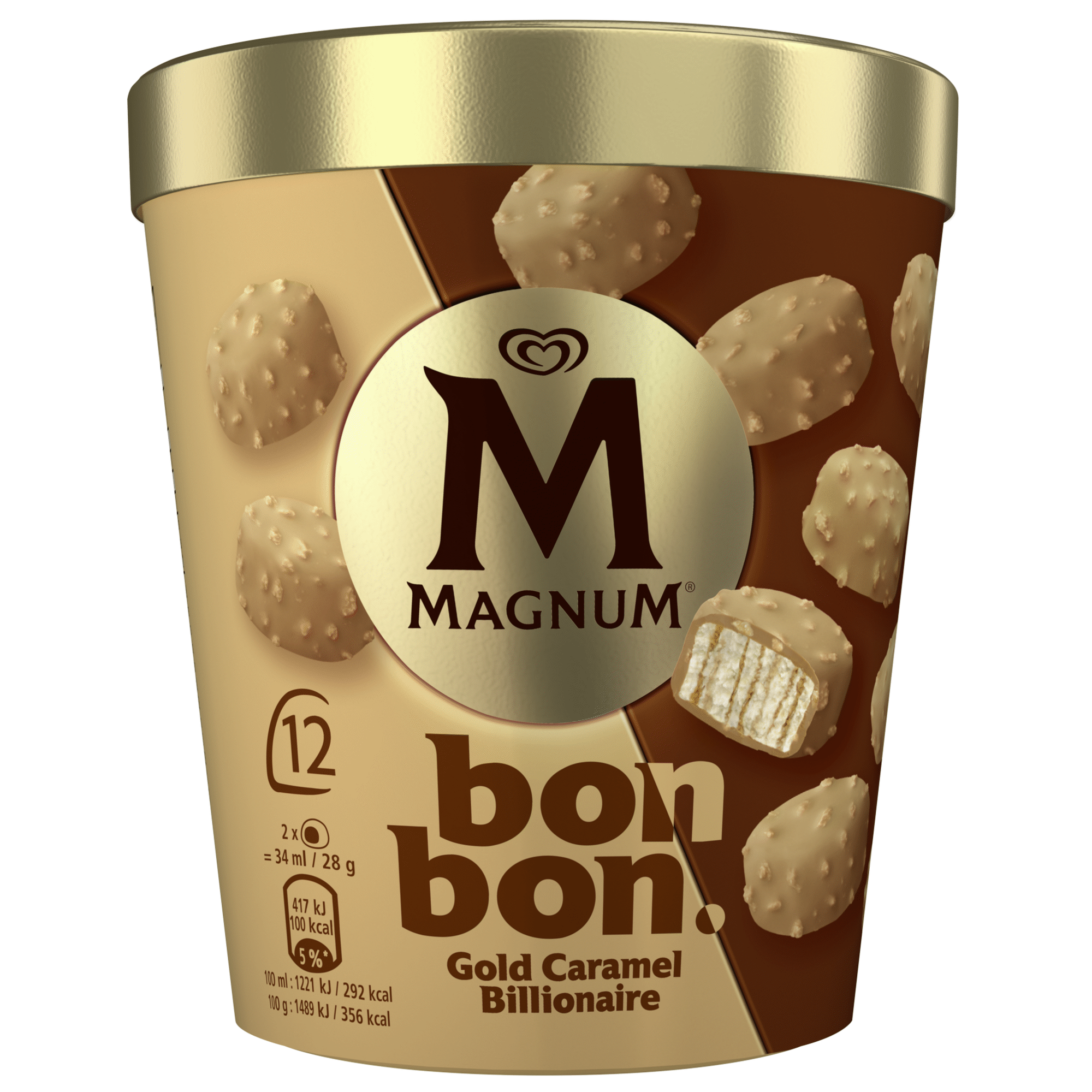 Gelado Bombom Double Gold Caramelo Billionaire