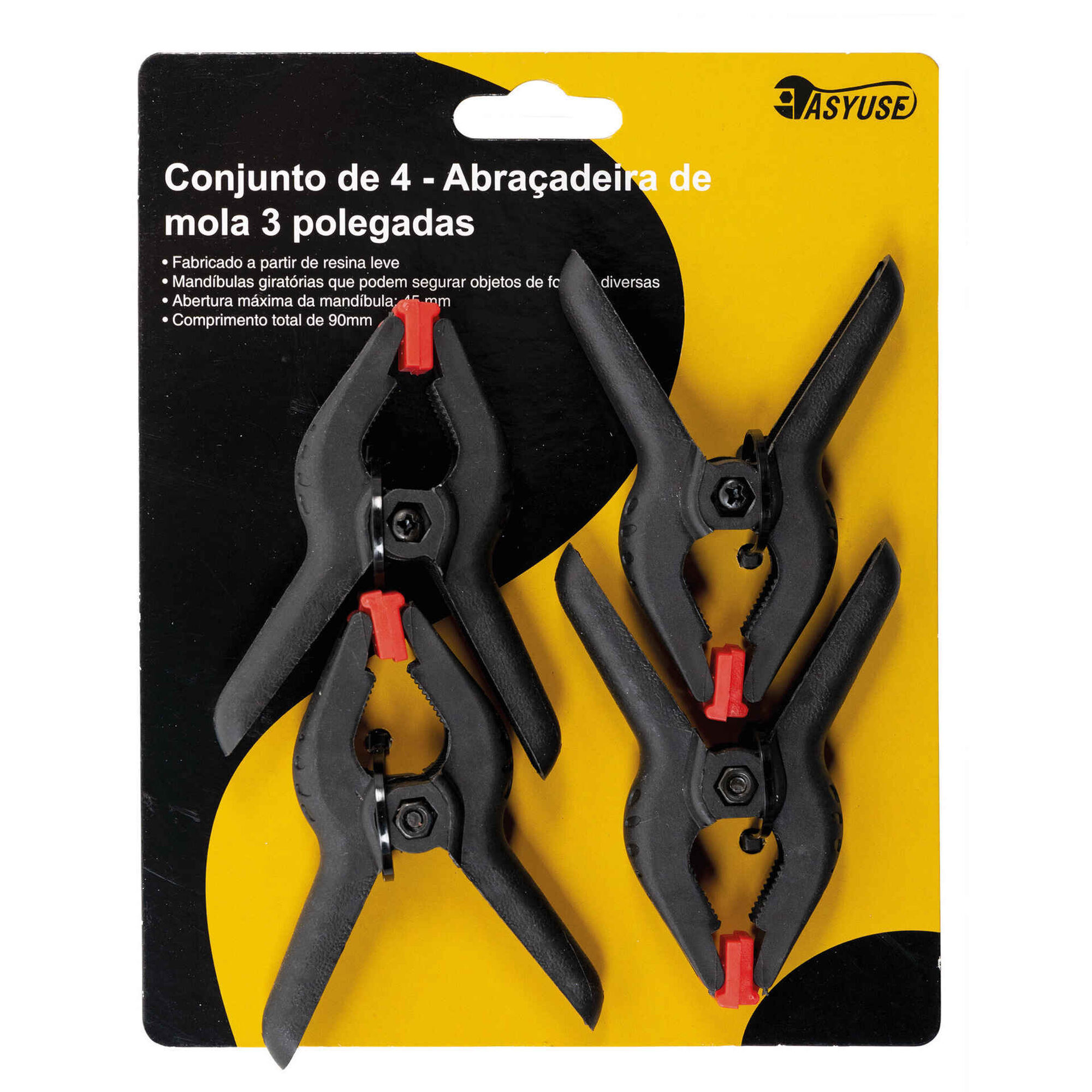 Conjunto de 4 Pinças de Fixação 3''