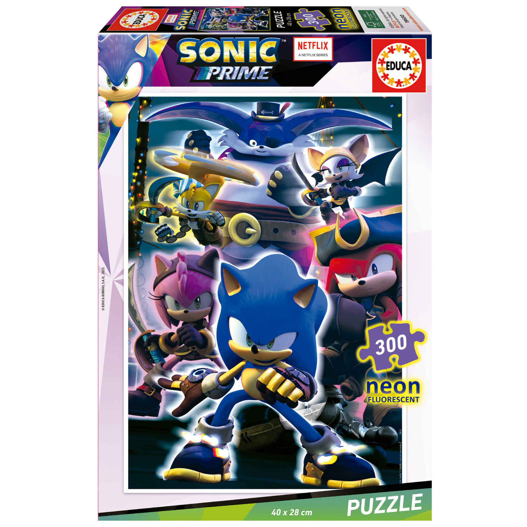 Puzzle Sonic Prime Neon 300 Peças