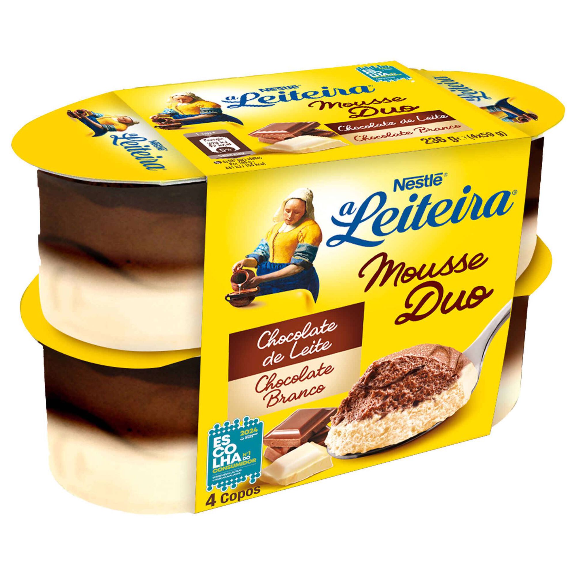 Mousse Duo Chocolate Leite e Chocolate Branco