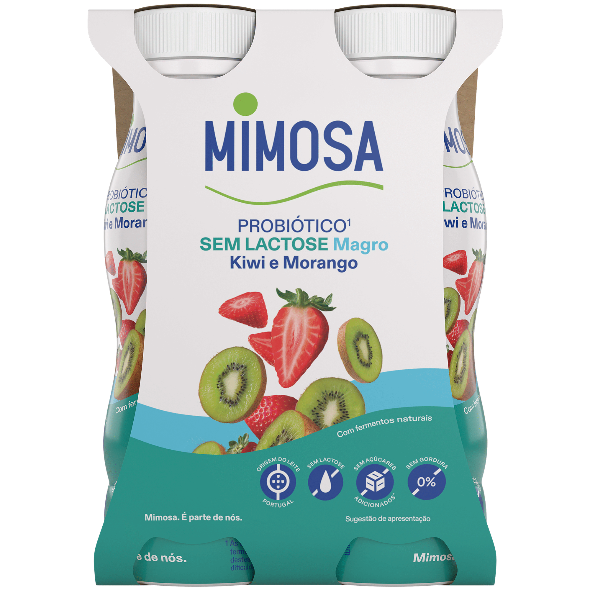 Iogurte Líquido Magro Probiótico Kiwi e Morango sem Lactose