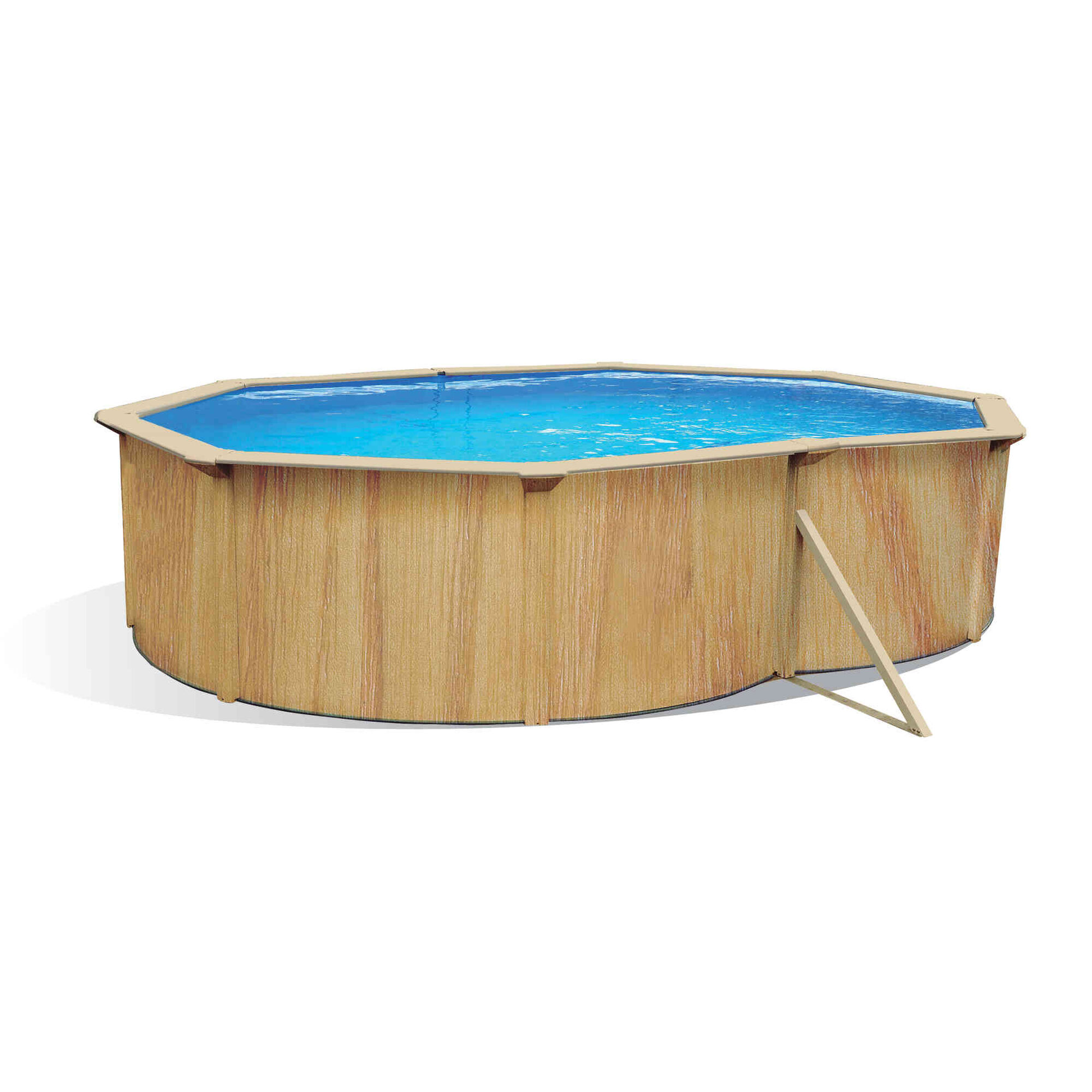 Piscina Imitação Madeira Oval Aço 730x360x120 cm