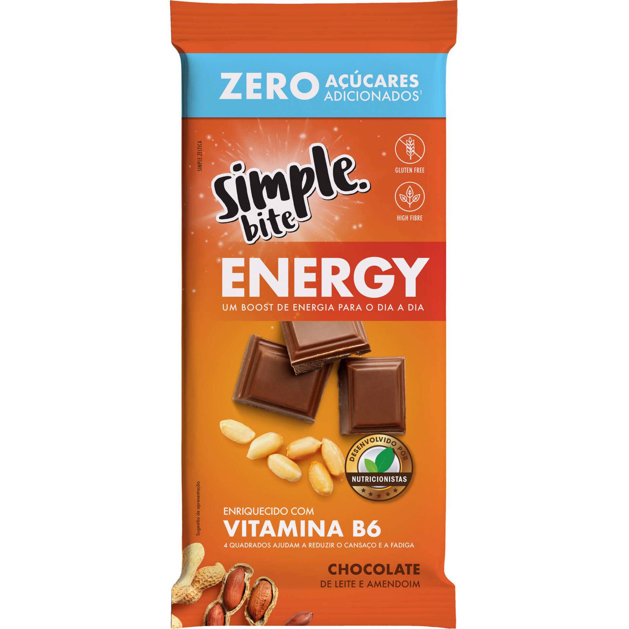 Tablete Chocolate de Leite e Amendoim Energy