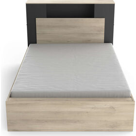 Cama Casal com 4 Gavetas 145x231x113cm Preta e Carvalho Life