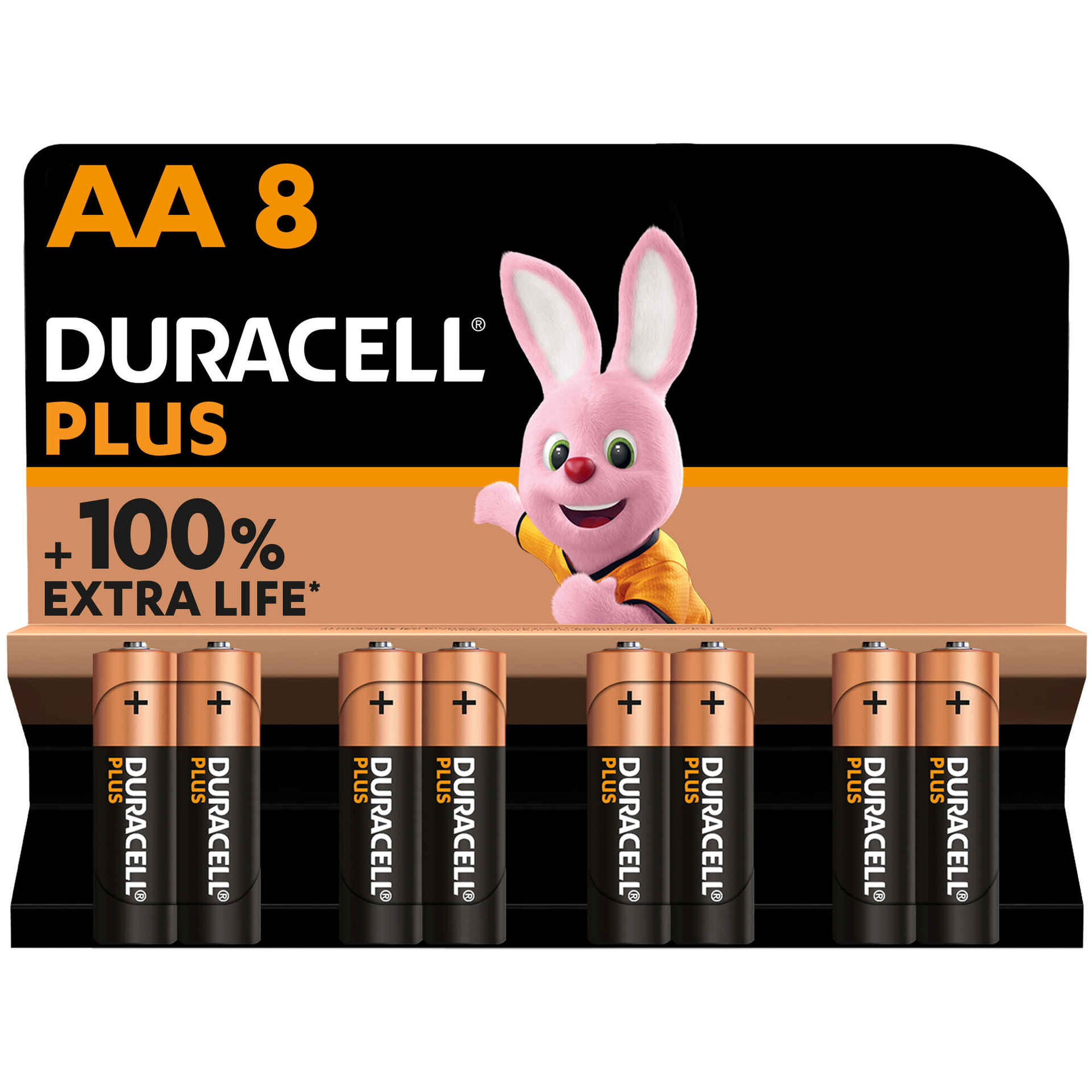 Duracell - Pack 8 Pilhas AA Plus Power, AA Pilhas
