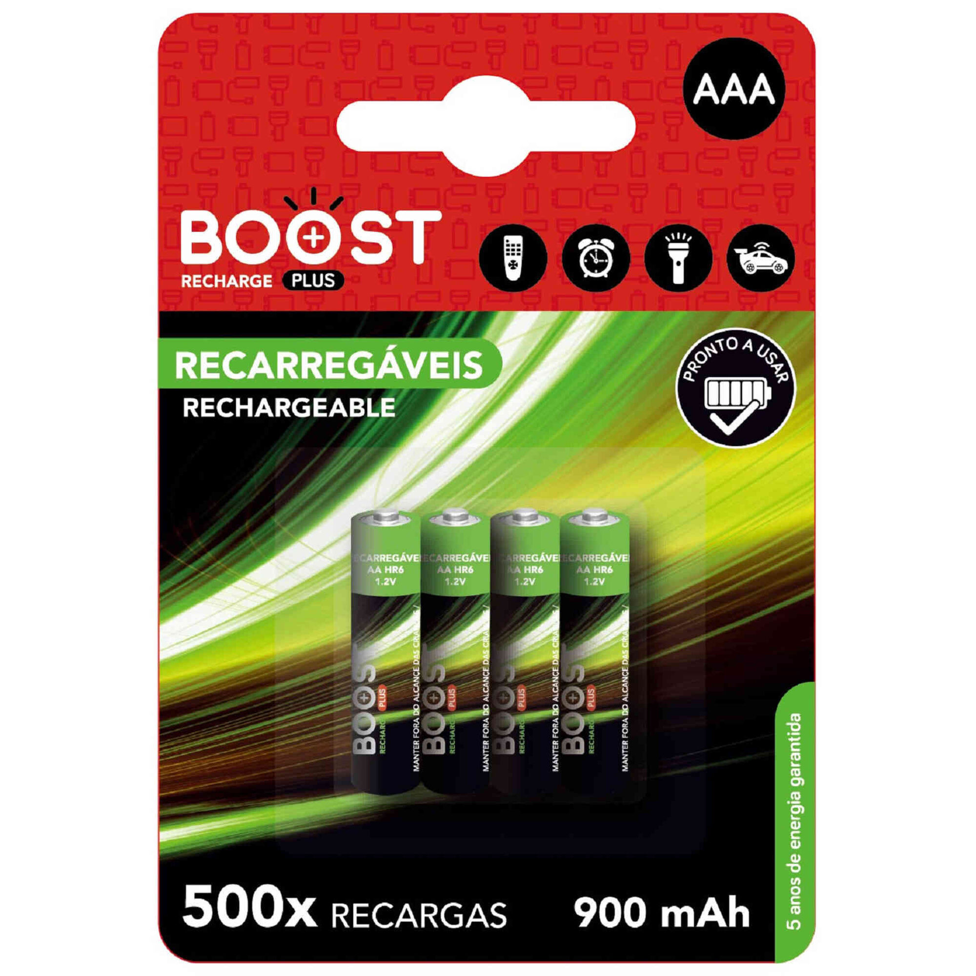 Pilhas AAA 900MAH Recarregáveis