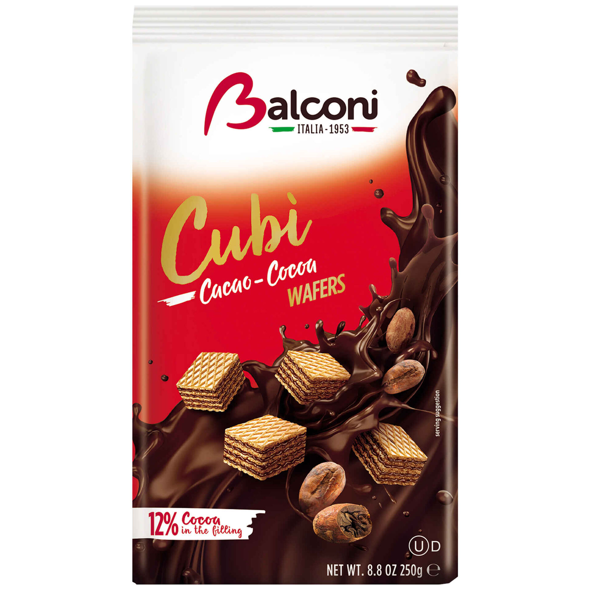 Bolachas Wafers com Recheio Chocolate Cubos