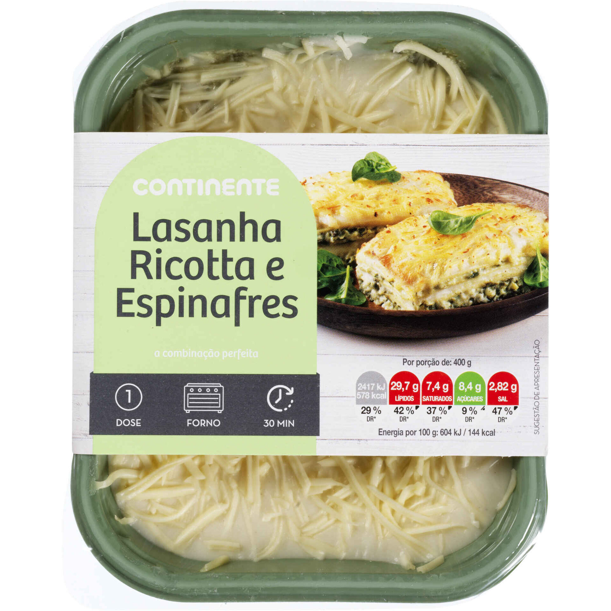 Lasanha de Ricotta e Espinafres