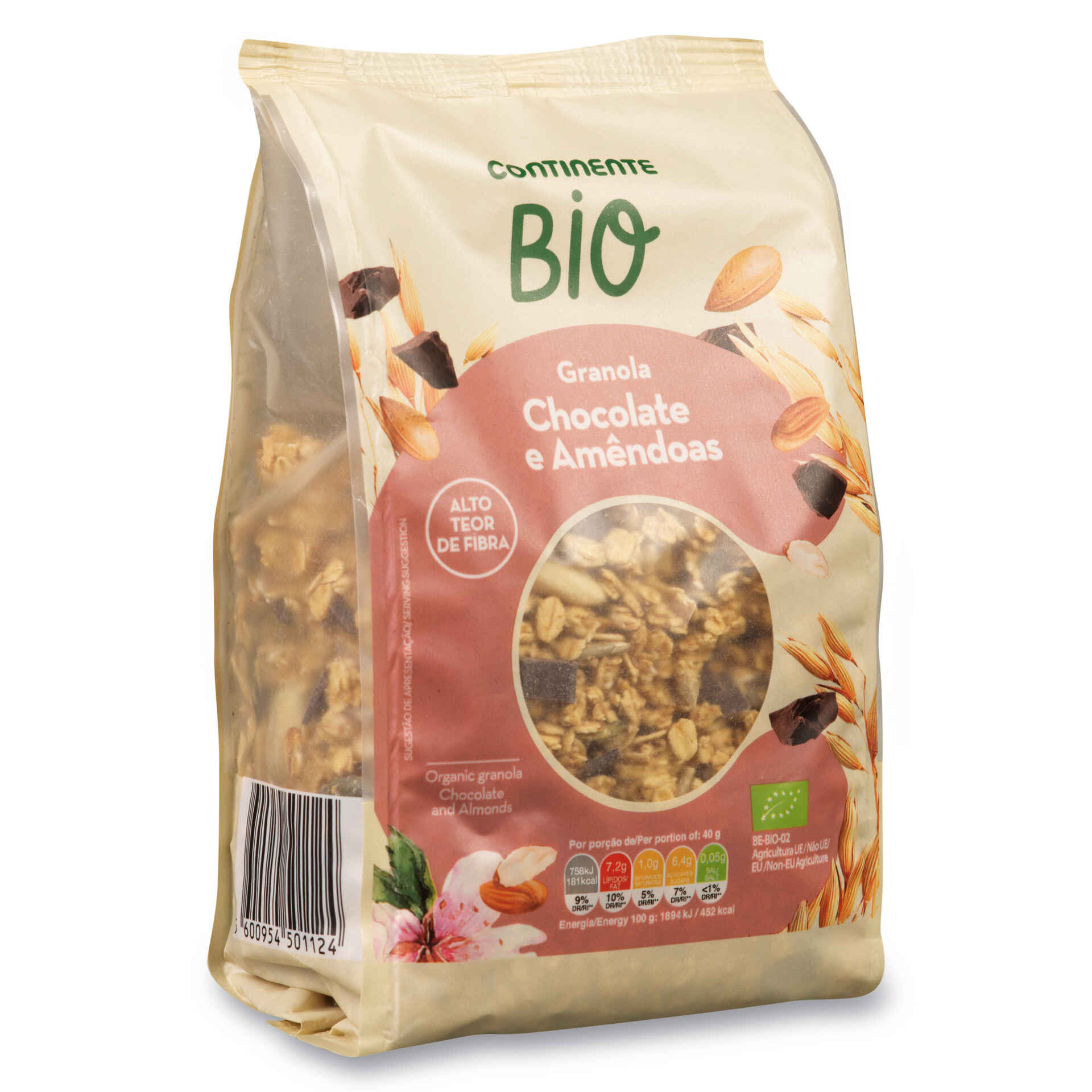 Granola Chocolate e Amêndoa Biológica - Continente Bio | Continente Online