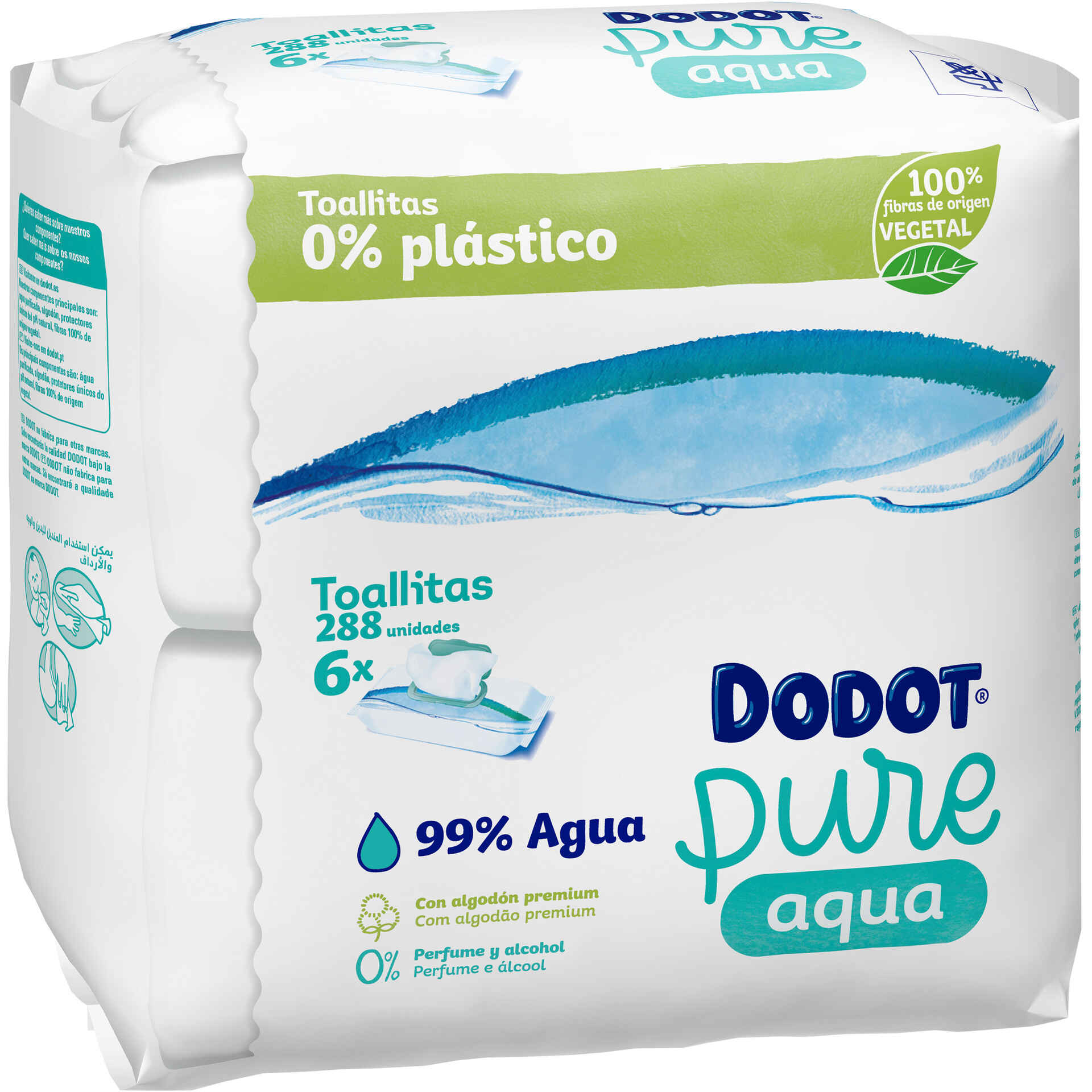 Dodot Aqua Pure - Toalhitas Bebé com 99% Agua, 18 Embalagens, 864 Toalhitas