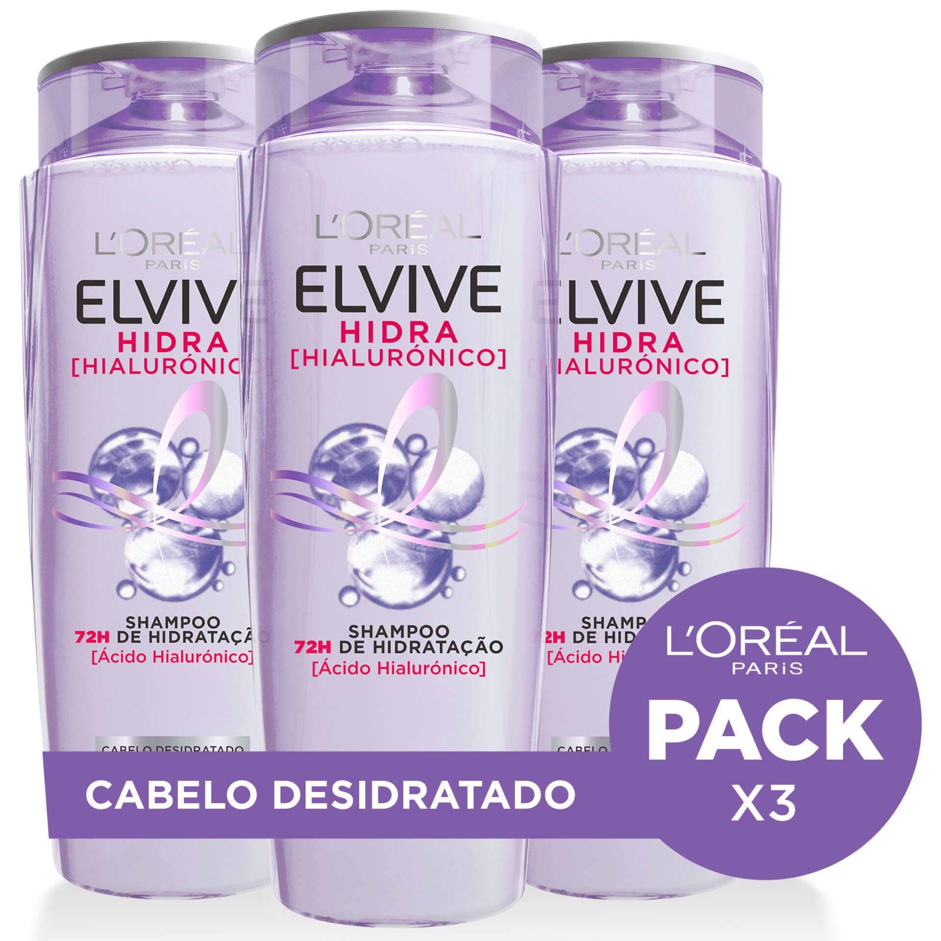 Champô Elvive Hidra Hialurónico Elvive Loréal Paris Emb 3 X 700 Ml Continente Online