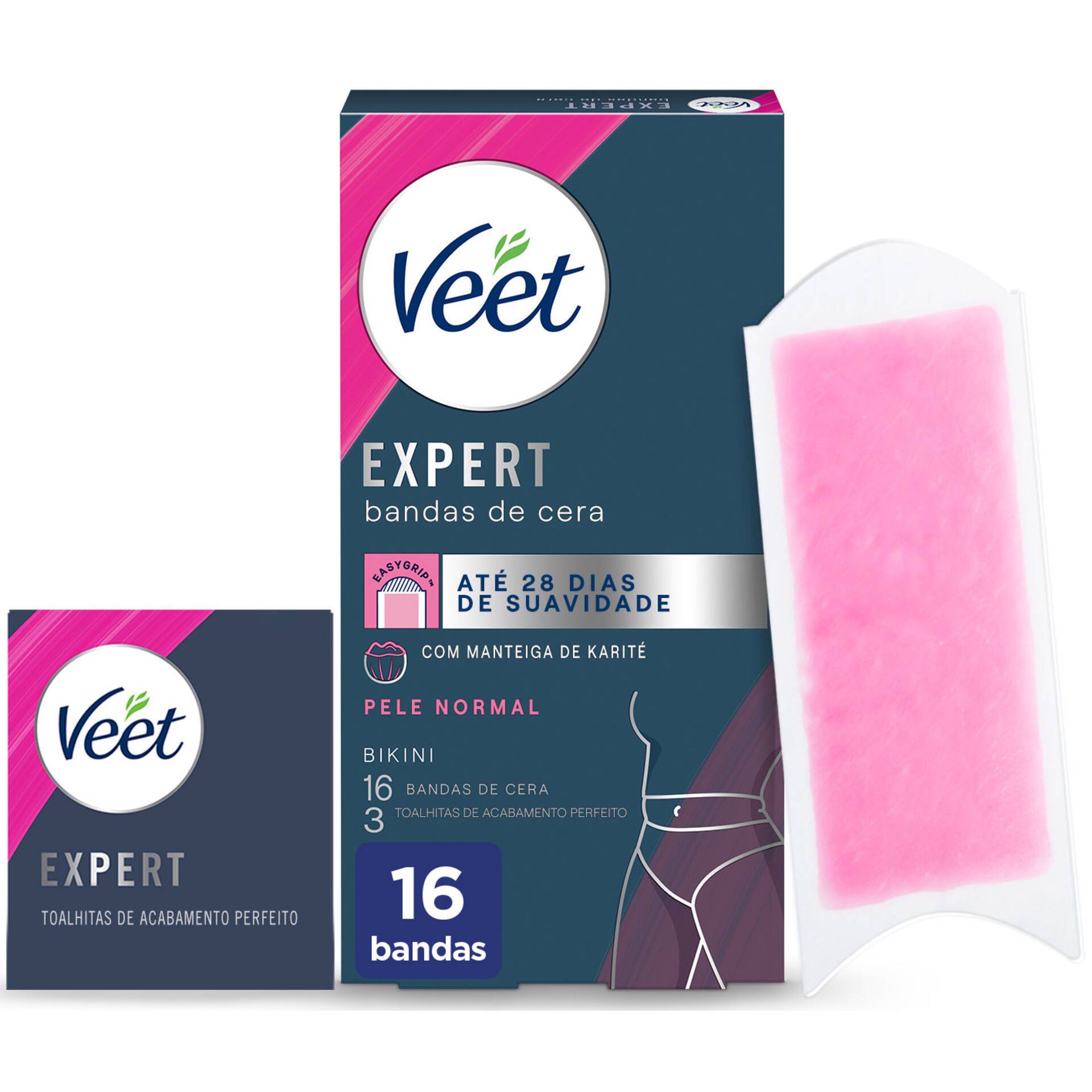 Bandas Depilatórias Cera Fria Bikini Veet - emb. 16 un | Continente Online