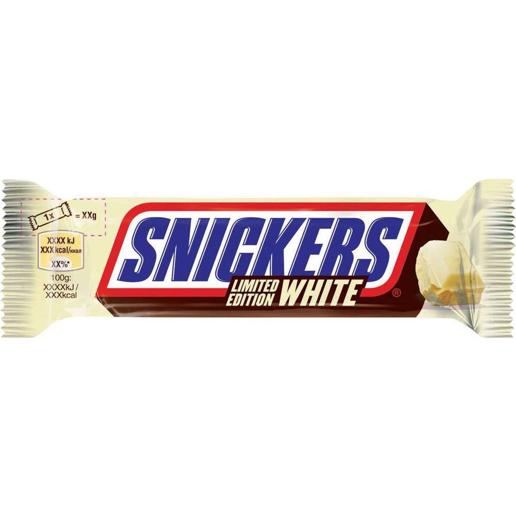 Snack de Chocolate Branco com Amendoim e Caramelo emb. 49 gr - Snickers ...