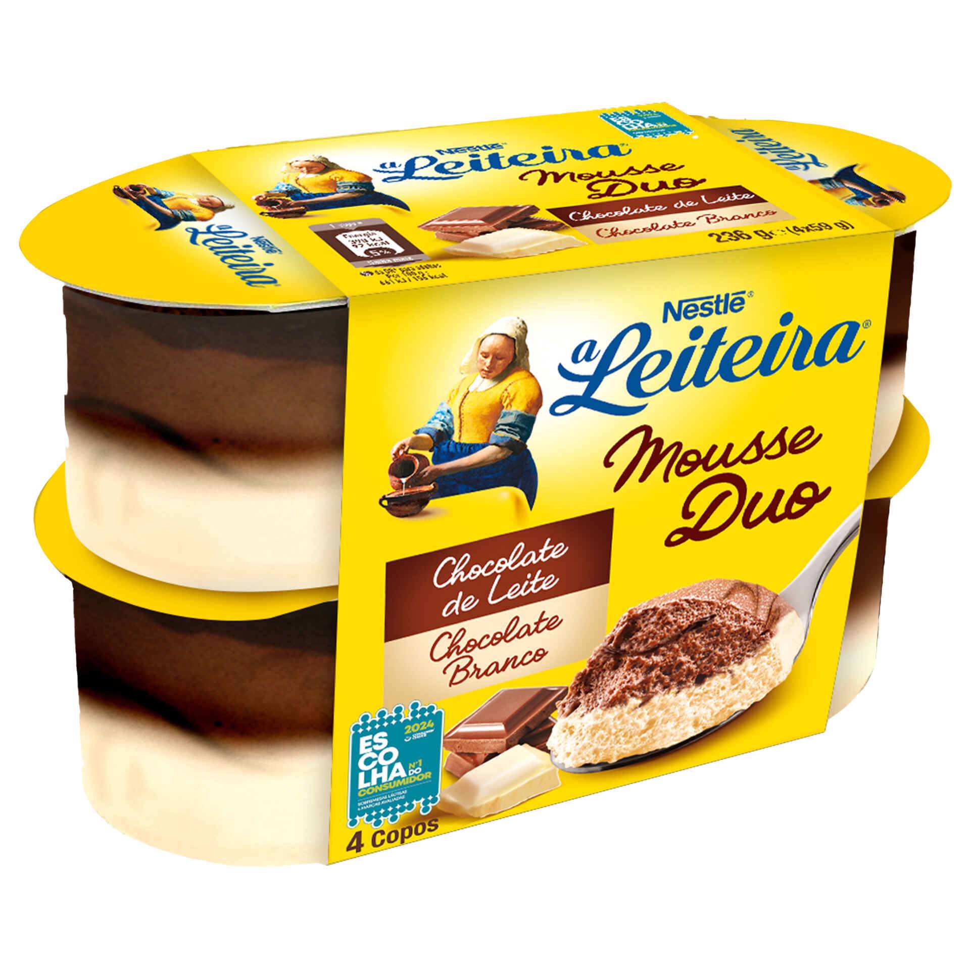 Mousse Duo Chocolate Leite E Chocolate Branco Emb Gr Un A Leiteira Continente Online