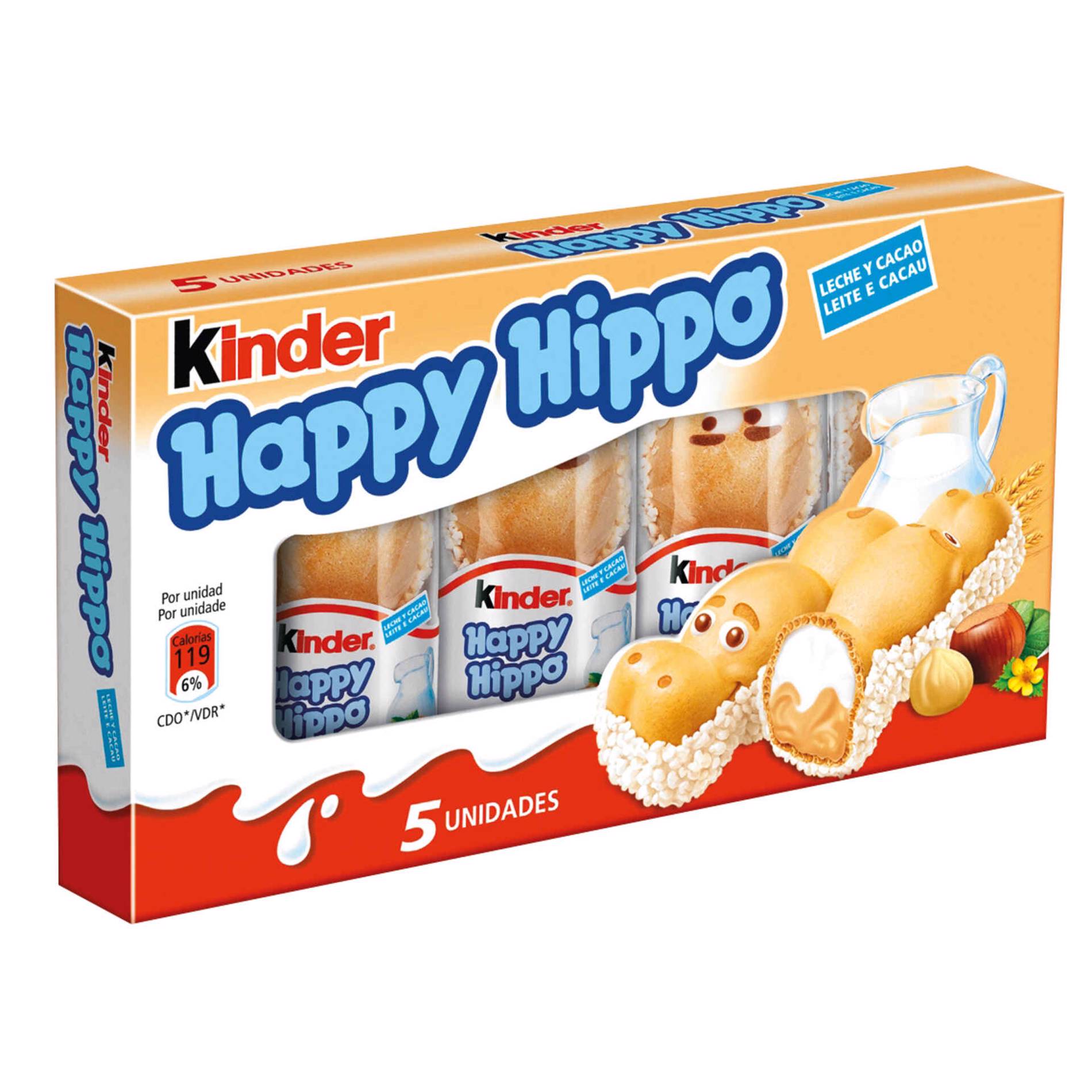 Snack de Chocolate Happy Hippo Kinder - emb. 5 x 20,5 gr | Continente ...