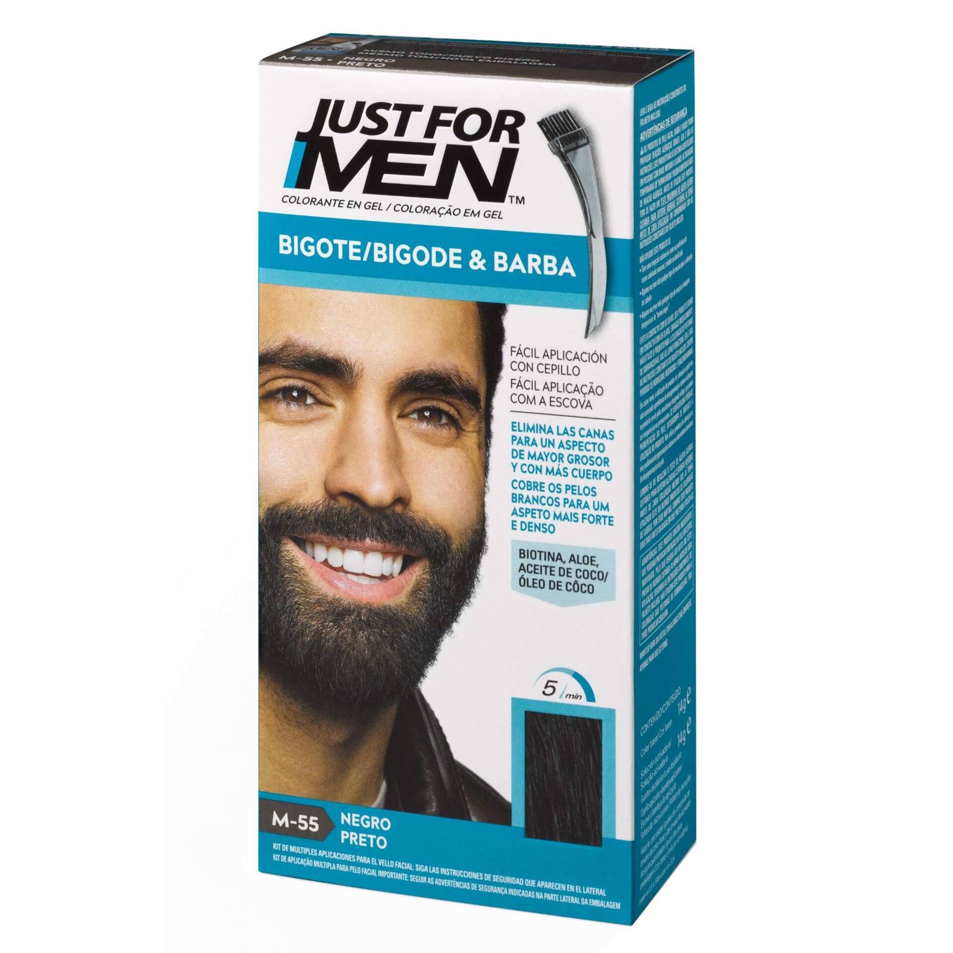 Coloração Homem Temporária Para Barba Preto Just For Men Emb 1 Un Continente Online